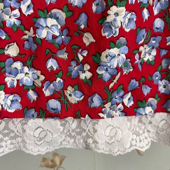 Vintage Winnie The Pooh Girls Dress Sz 6X Floral Peter Pan Collar Lace Trim USA - Picture 6 of 13